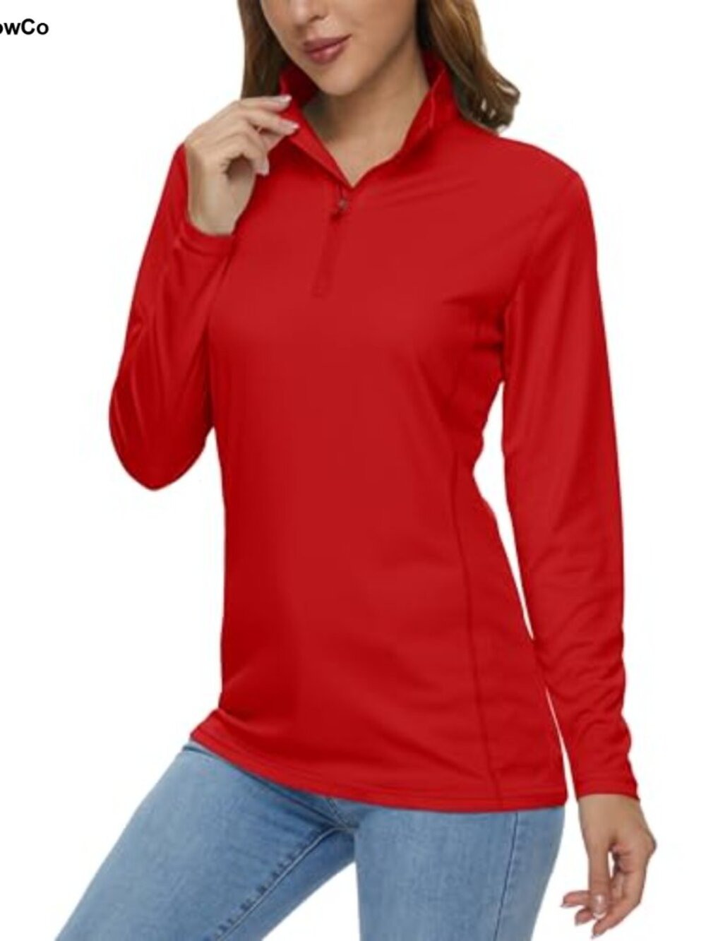 Women's Long Sleeve 1/4 Zip UPF 50+ Sun Protection Quick Dry Athletic Shirt